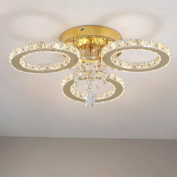 Kristall-LED-Deckenleuchte Modernes Ringdesign