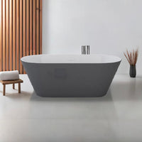 Freistehende Badewanne Lausanne Grau 170 cm – Design Acryl Wanne