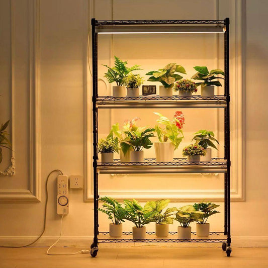 Pflanzenregal mit LED Pflanzenlampe 4 Ebenen