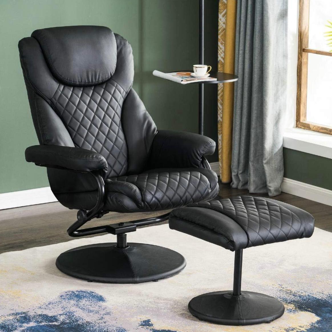 Moderner Relaxsessel mit Hocker drehbar & verstellbar