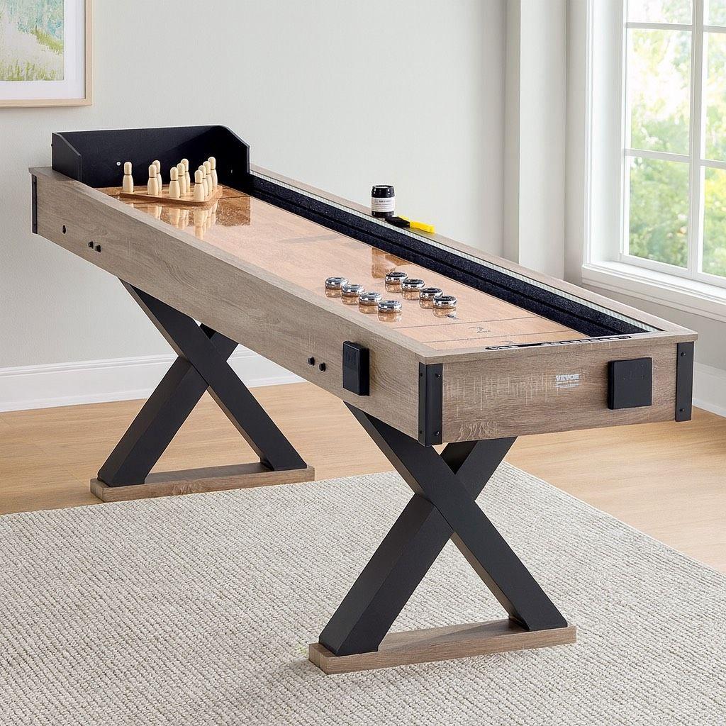 2in1 Shuffleboard-Tisch Bowling-Funktion (274 cm) LED-Beleuchtung