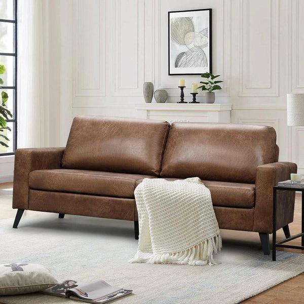 Modernes 3-Sitzer Sofa Stoff mit Massivholzrahmen