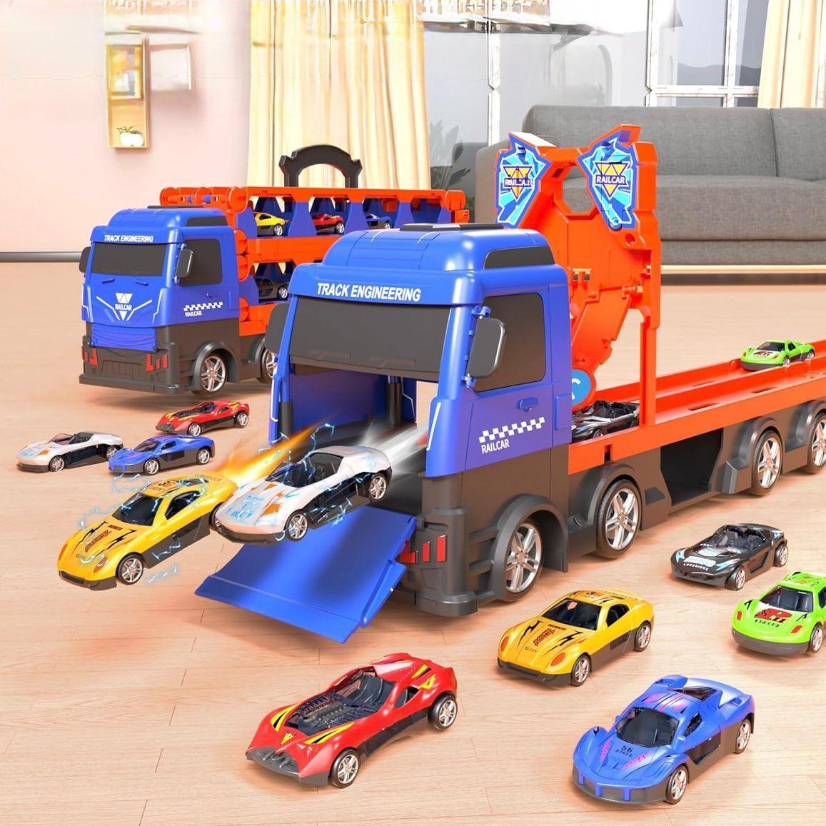 Katapultbahn-Autotransporter Spielset