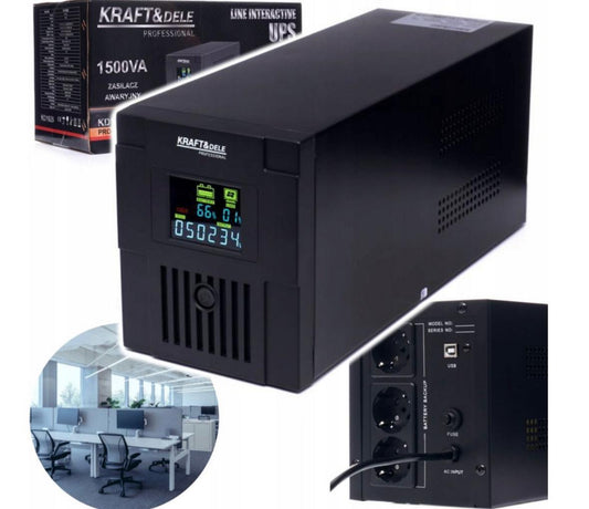 USV Anlage 1500VA 900W Notstromversorgung mit LCD Display