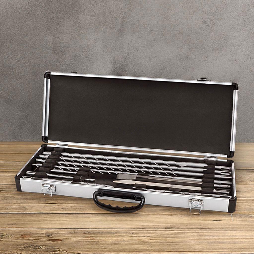 SDS-Plus Bohrer- & Meißelset 10-teilig mit Aluminiumkoffer