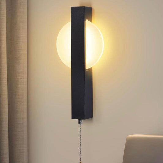 Moderne Wandleuchte mit Zugschalter rundes Design