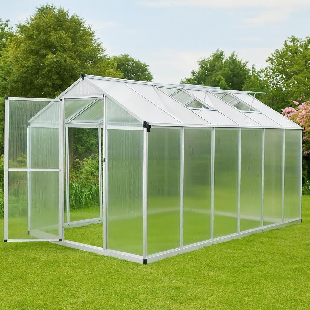 Gewächshaus 6,87m² Gewächs Gartenhaus Aluminium