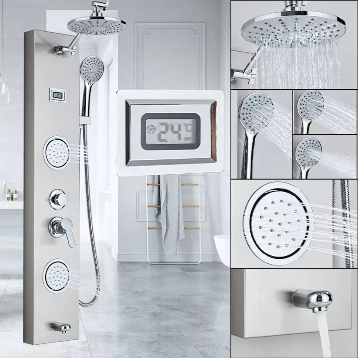 Edelstahl Duschpaneel mit Regendusche & Massagejets