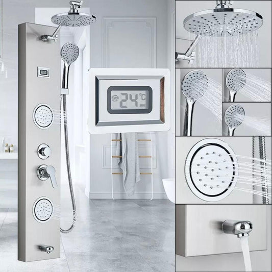 Edelstahl Duschpaneel mit Regendusche & Massagejets