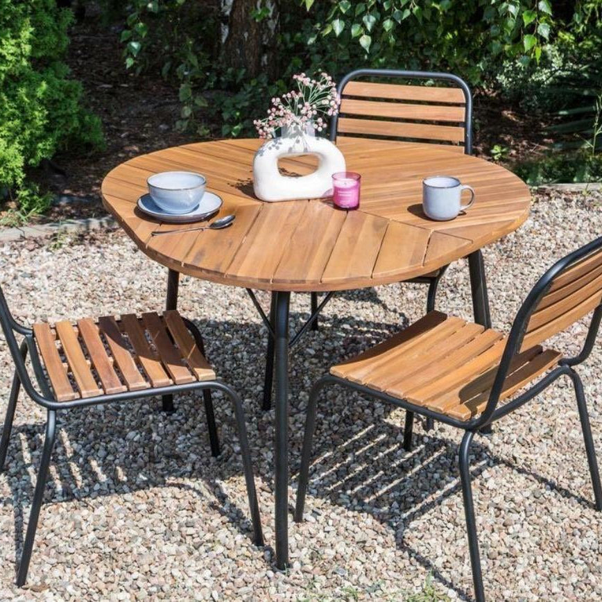 Gartentisch Akazienholz Rund Holztisch Terrasse