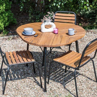 Gartentisch Akazienholz Rund Holztisch Terrasse