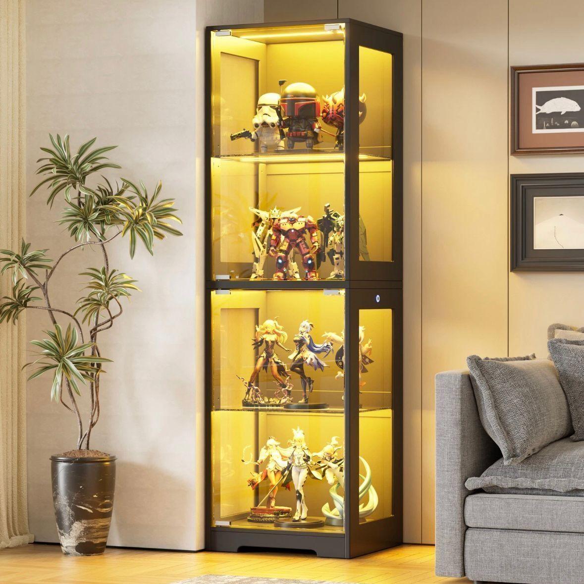 LED Glasvitrine schwarz