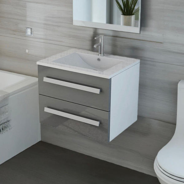 Badset Arosa II Hochglanz mit Keramik-Waschbecken & Soft-Close