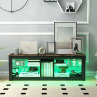 TV Schrank Kommode Glasregale LED