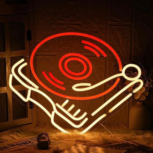 LED Neon Schild Schallplatten