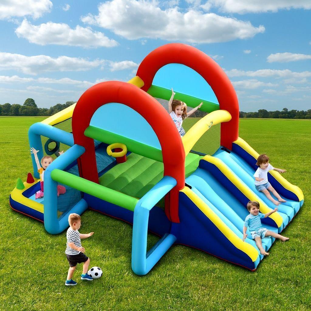 Aufblasbare Hüpfburg XXL mit Doppelrutsche Kletterwand