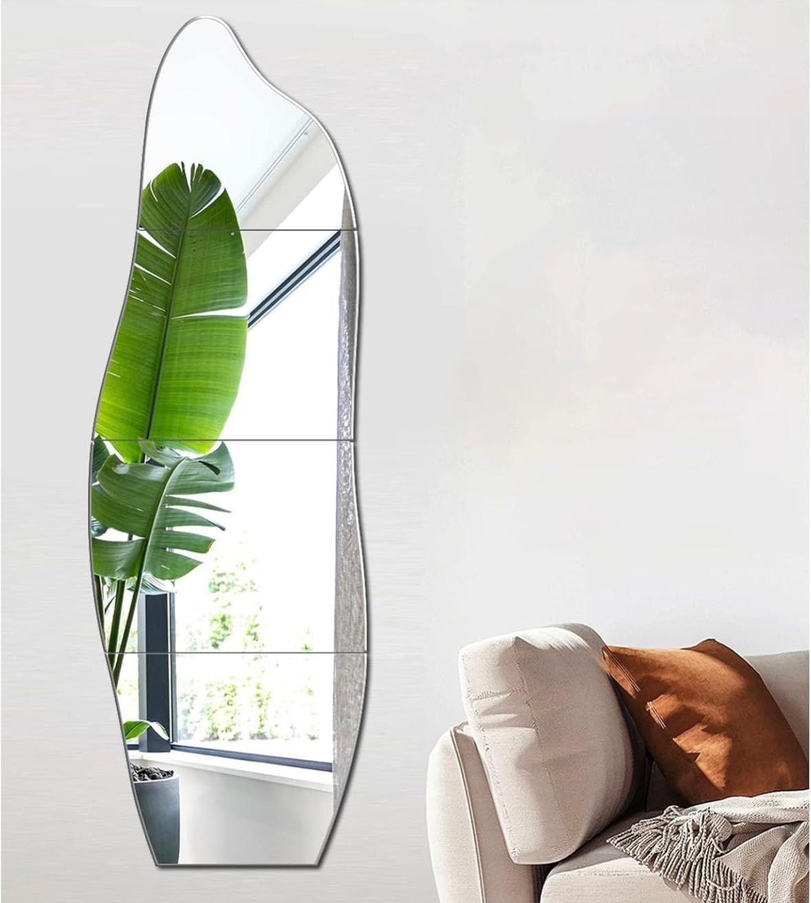 Spiegel Set Wandspiegel Spiegelfliesen Echtglas selbstklebend rahmenlos 4er Set