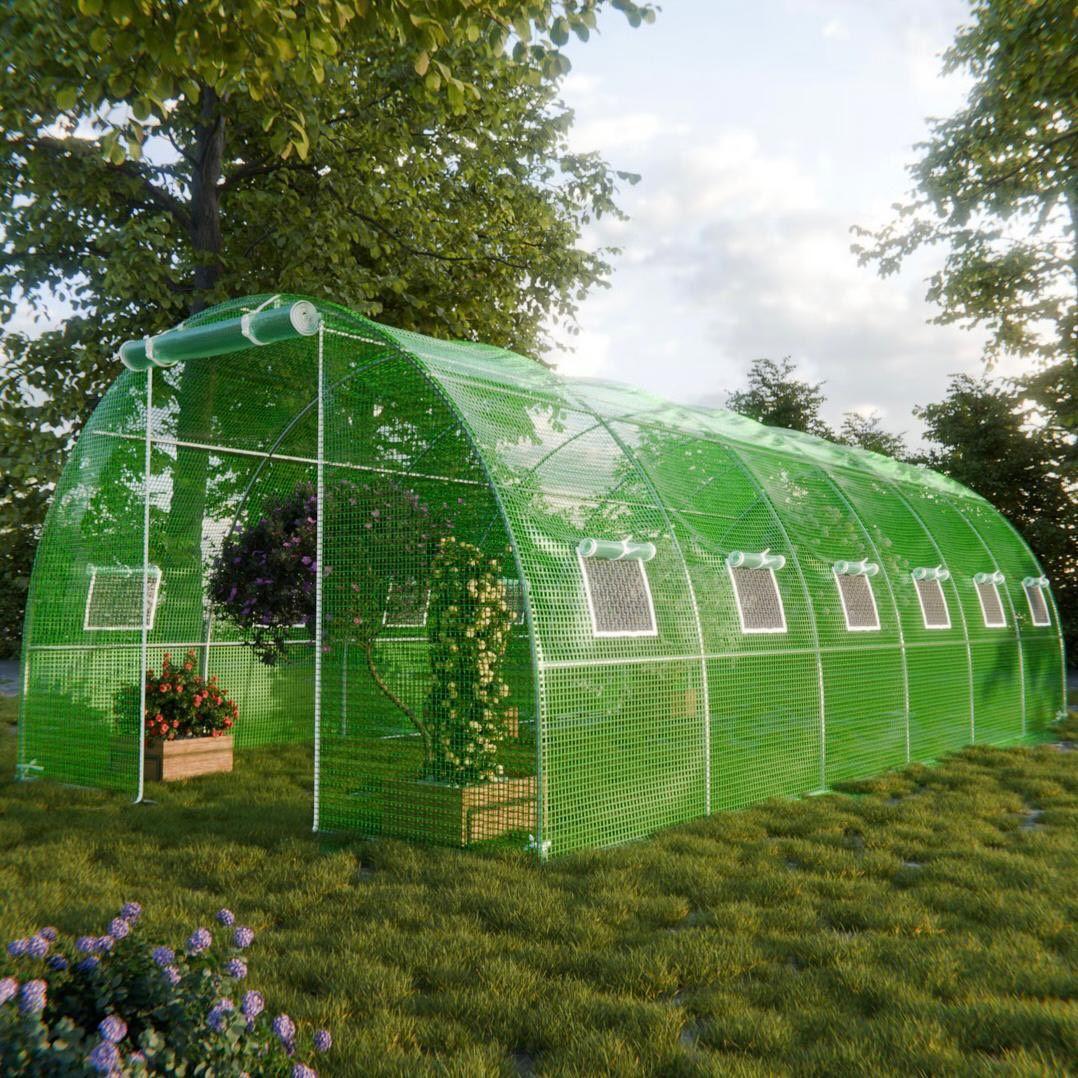 Foliengewächshaus 6×3m stabiles Gewächshaus für ganzjährigen Anbau