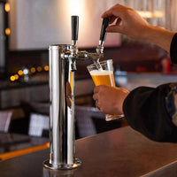 Doppelhahn Kegerator Bierturm Edelstahl mit Zubehör & Druckregler