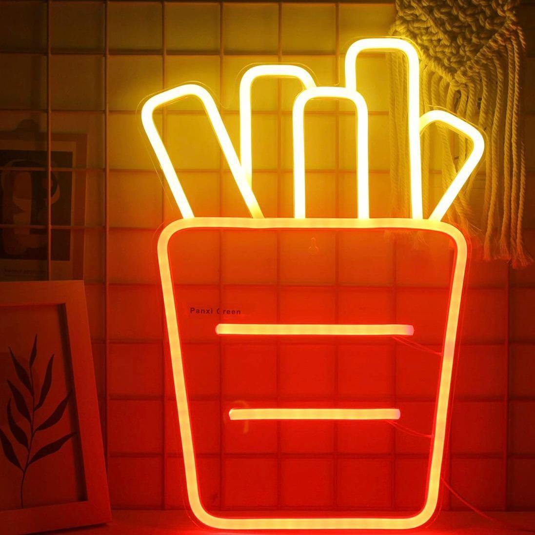 LED Neon Schild Pommes