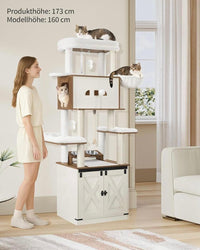 Kratzbaum Katzenschrank Futterstation 173cm Katzen