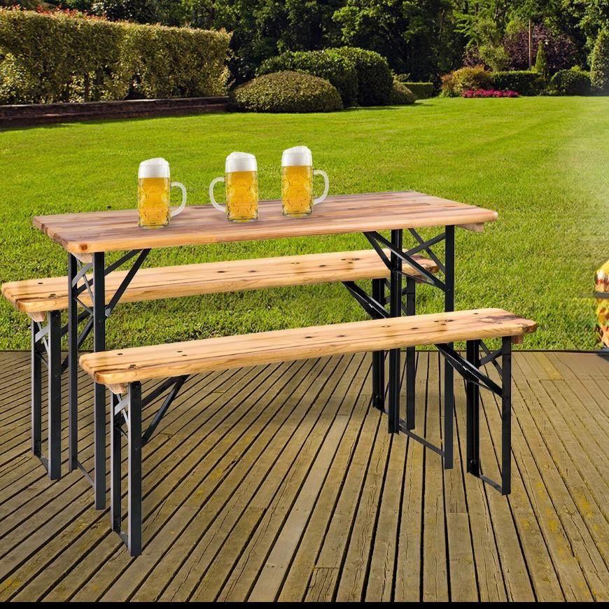 Bierzeltgarnitur 120 × 60 cm – kompakt & klappbar