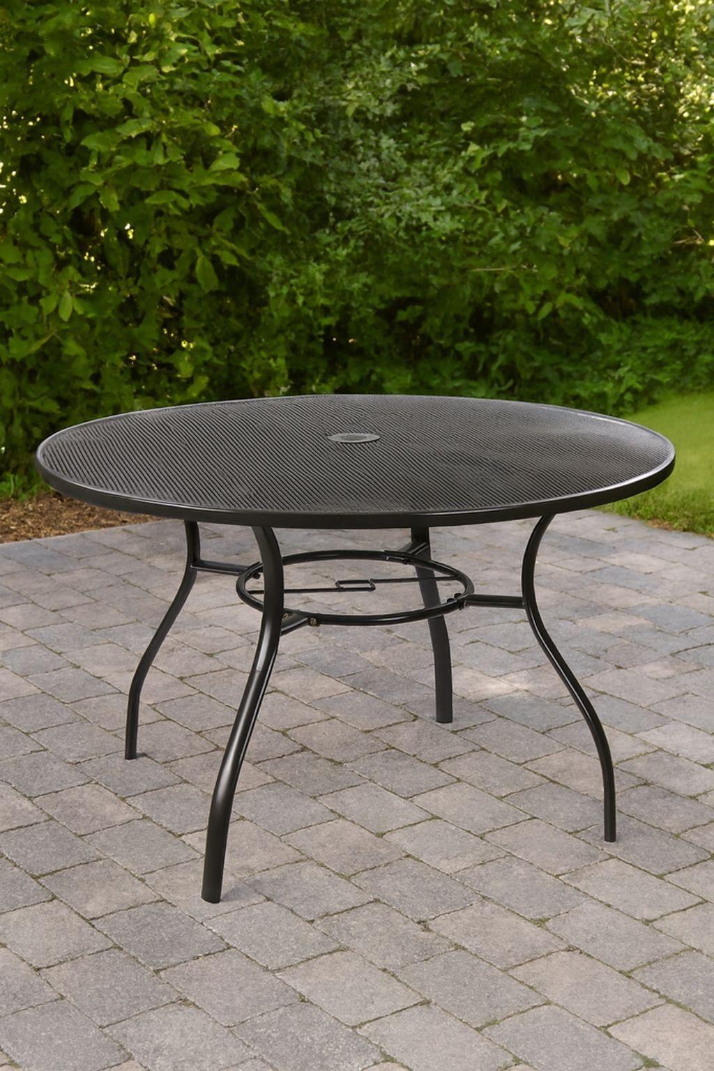 Runder Gartentisch aus Metall robust & wetterfest