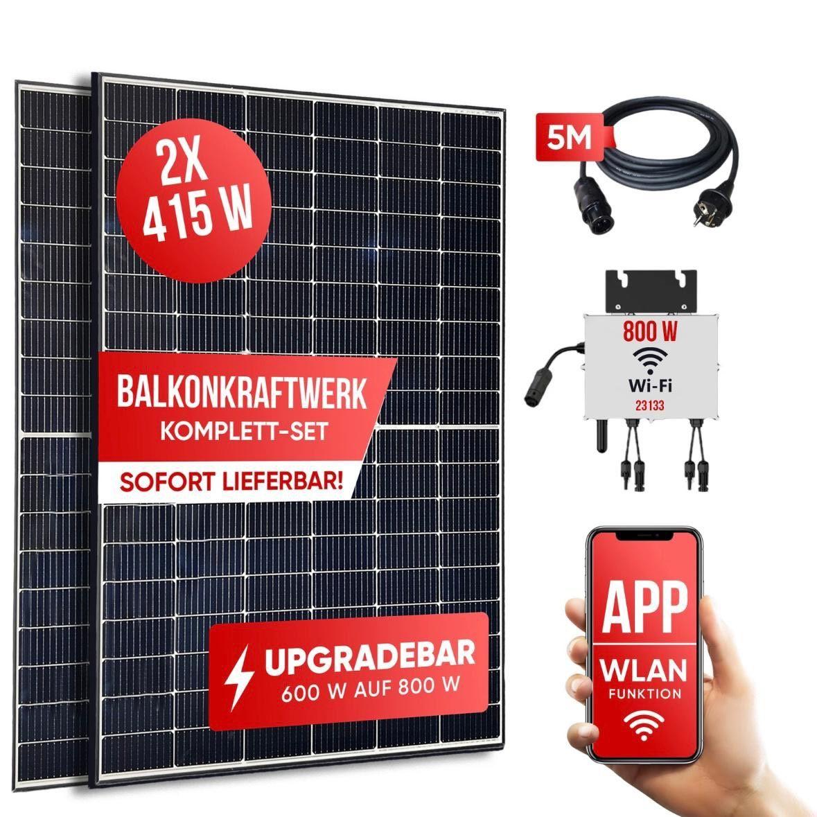 830W Balkon Solaranlage mit 800W Wechselrichter WLAN Plug & Play