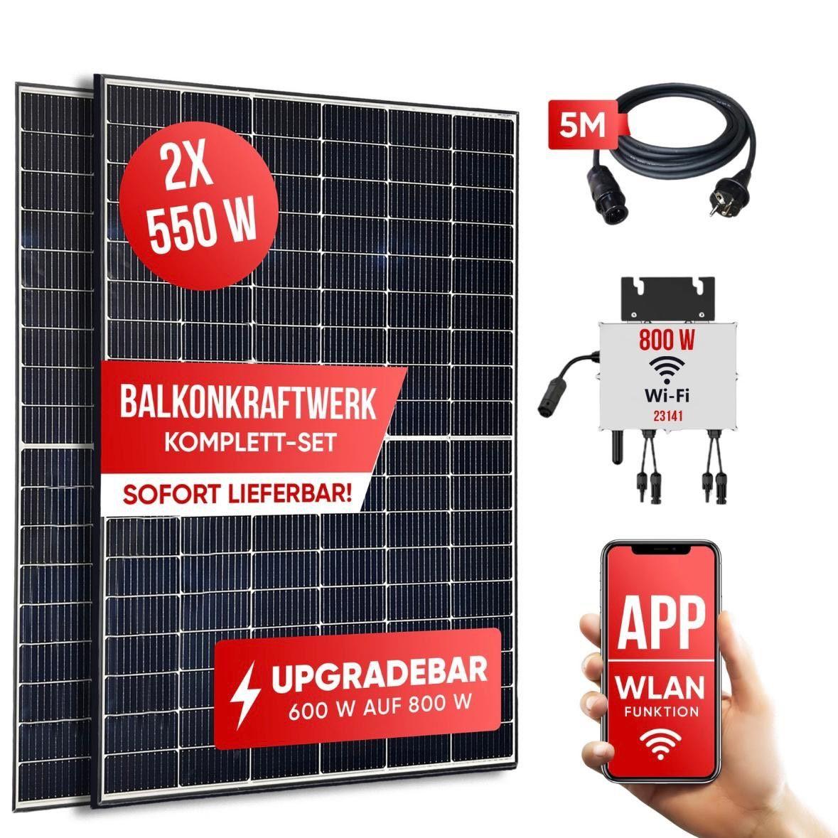 1100W Balkon Solaranlage mit 800W Wechselrichter WLAN