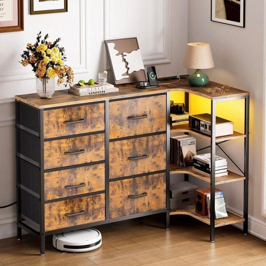 Eckkommode LED 7 Schubladen