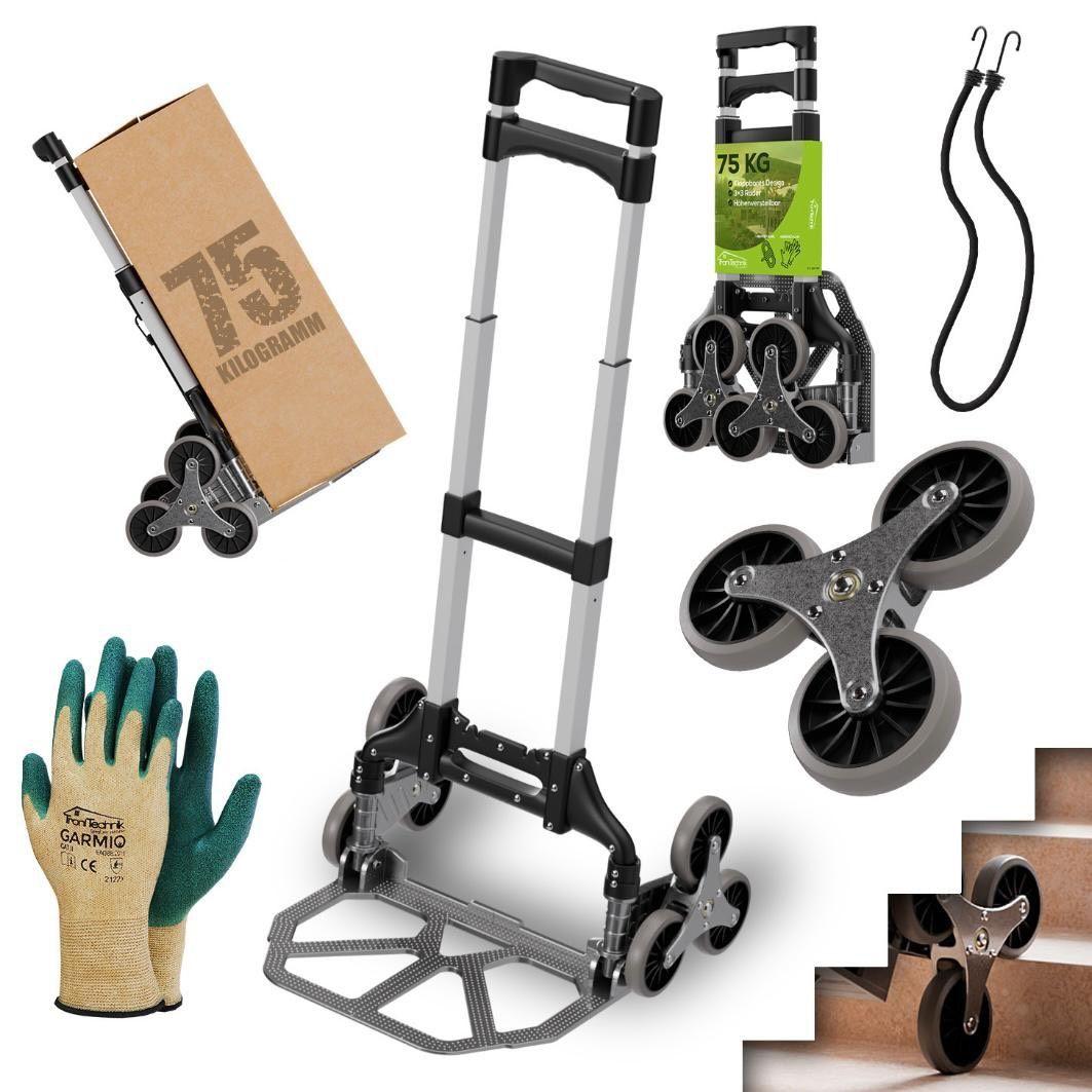 Sackkarre aus Aluminium mit Treppenrädern leicht & belastbar