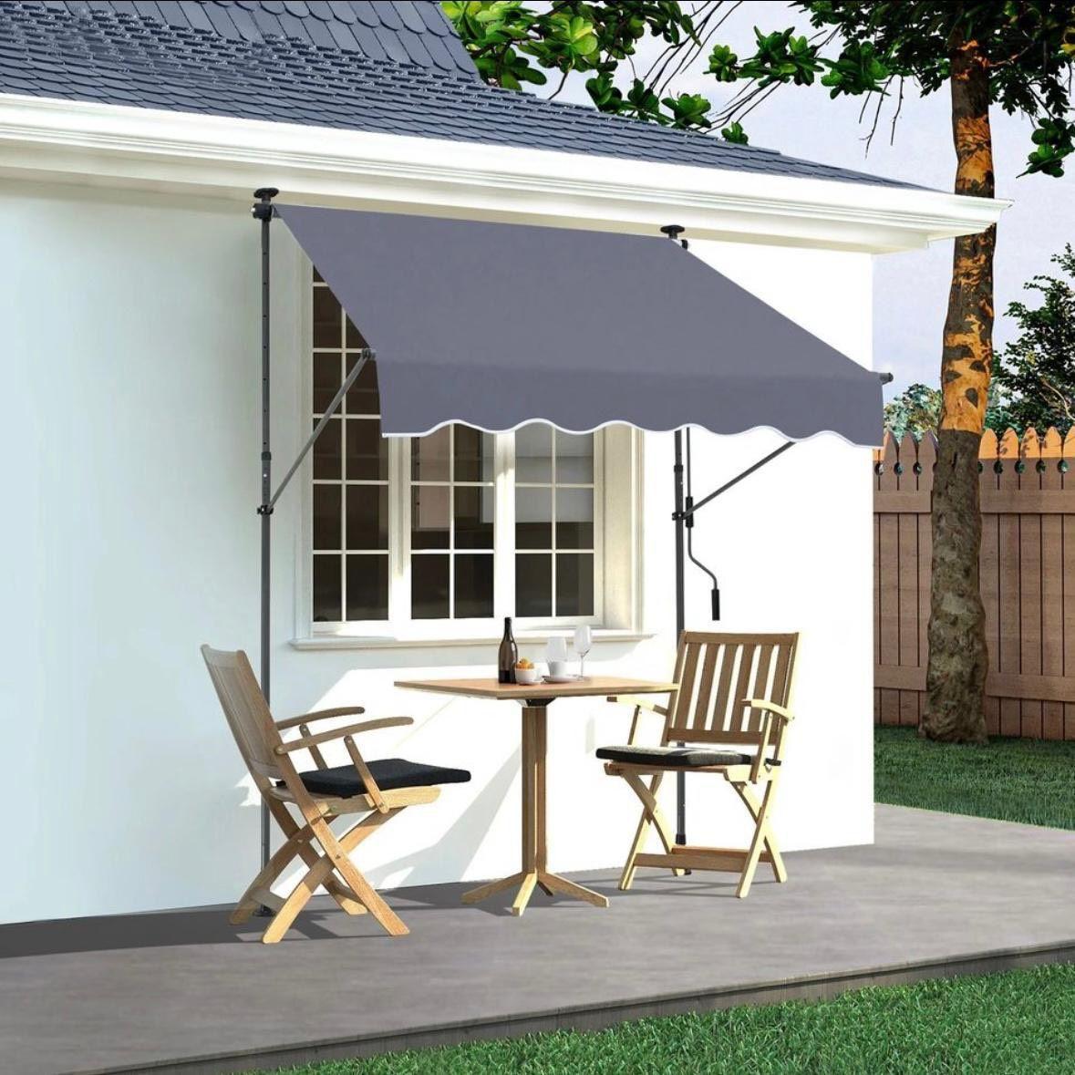 Klemmmarkise Balkon 150×120cm UV80+ Sonnenschutz ohne Bohren