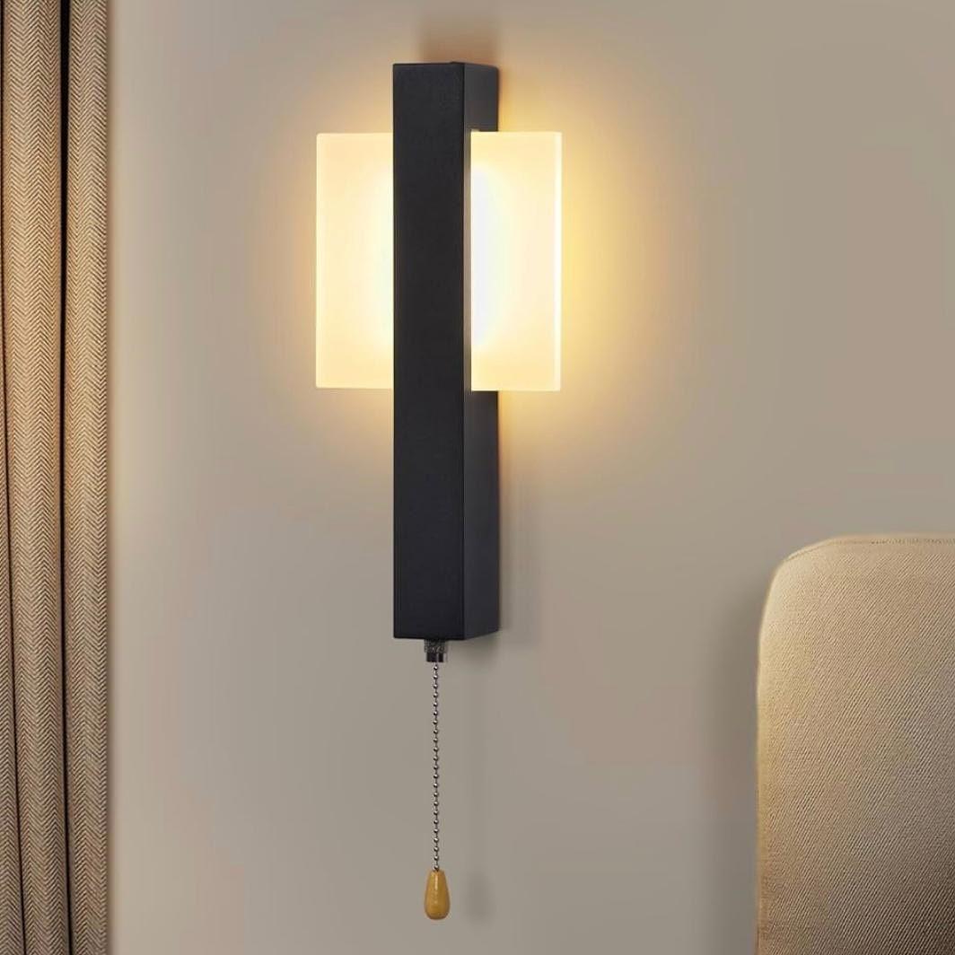 Moderne Wandleuchte mit Zugschalter quadratisches Design