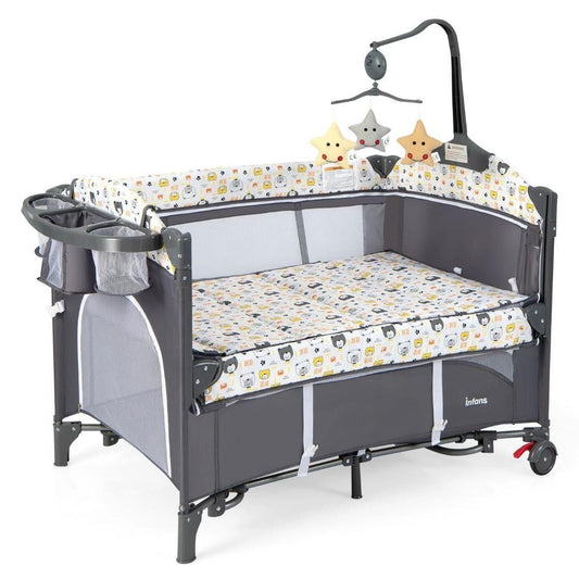 5in1 Babybett mit Wickeltisch & Beistellfunktion