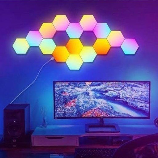 LED Hexagon Wandleuchte RGB