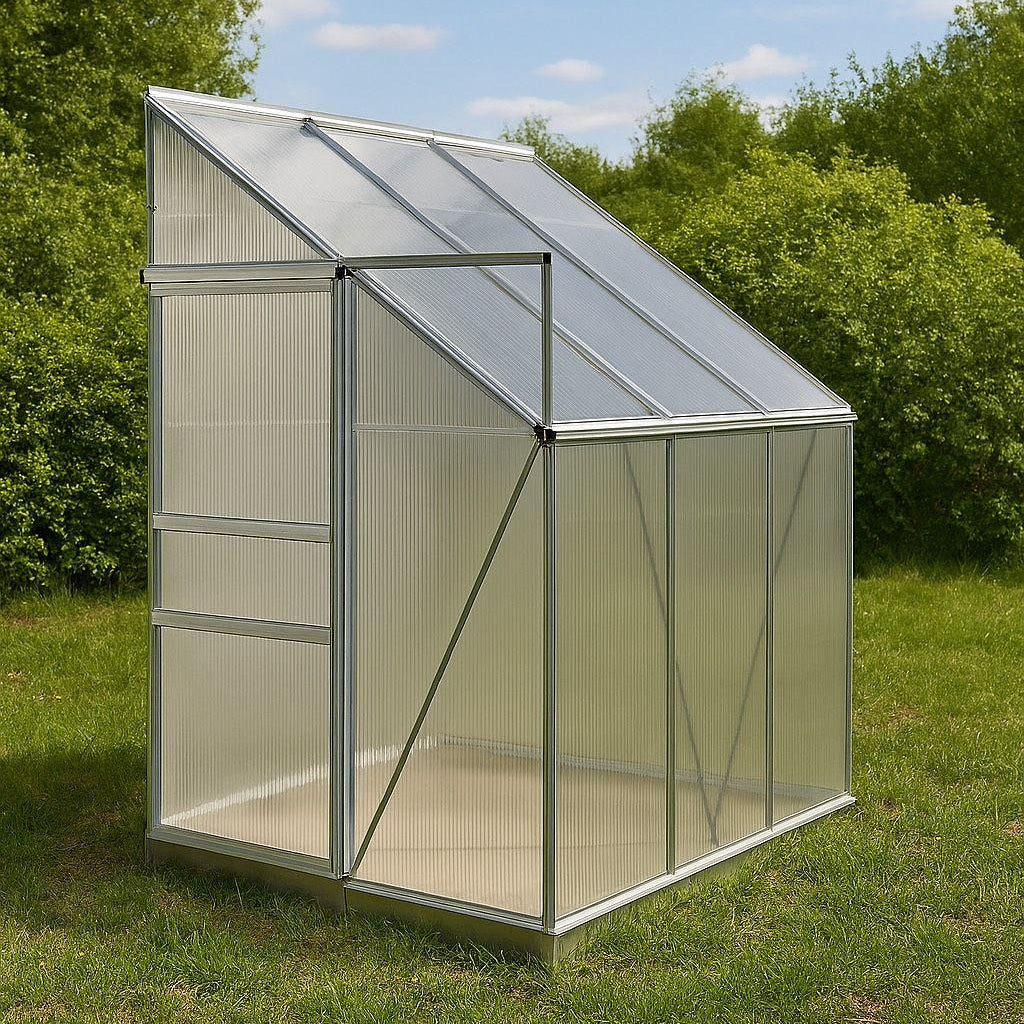 Alu Anlehn Gewächshaus 193×127cm Tomatenhaus