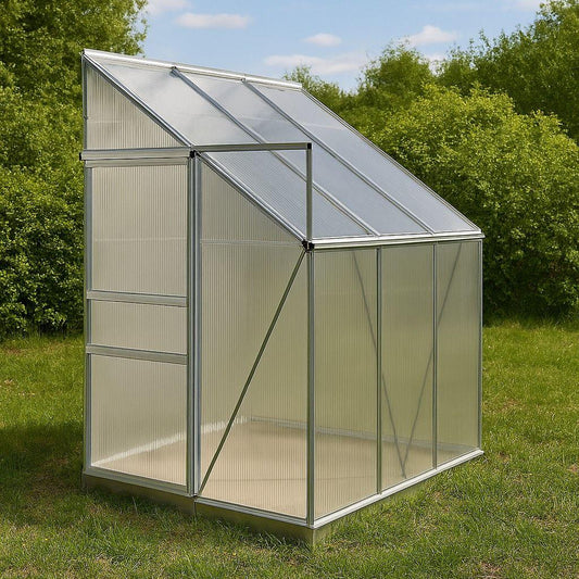 Alu Anlehn Gewächshaus 193×127cm Tomatenhaus