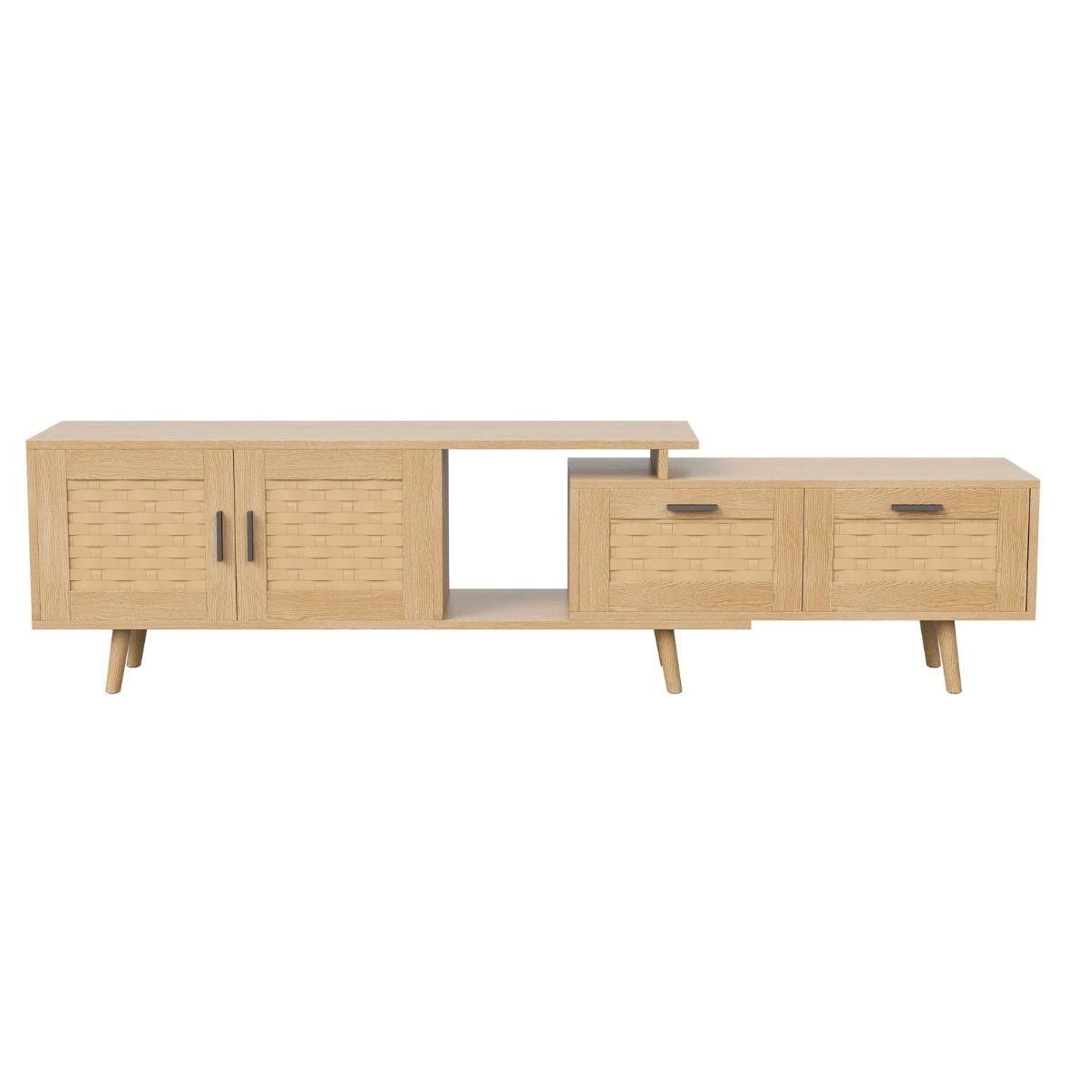 TV-Schrank mit Bambusgeflecht Längenverstellbar 169cm