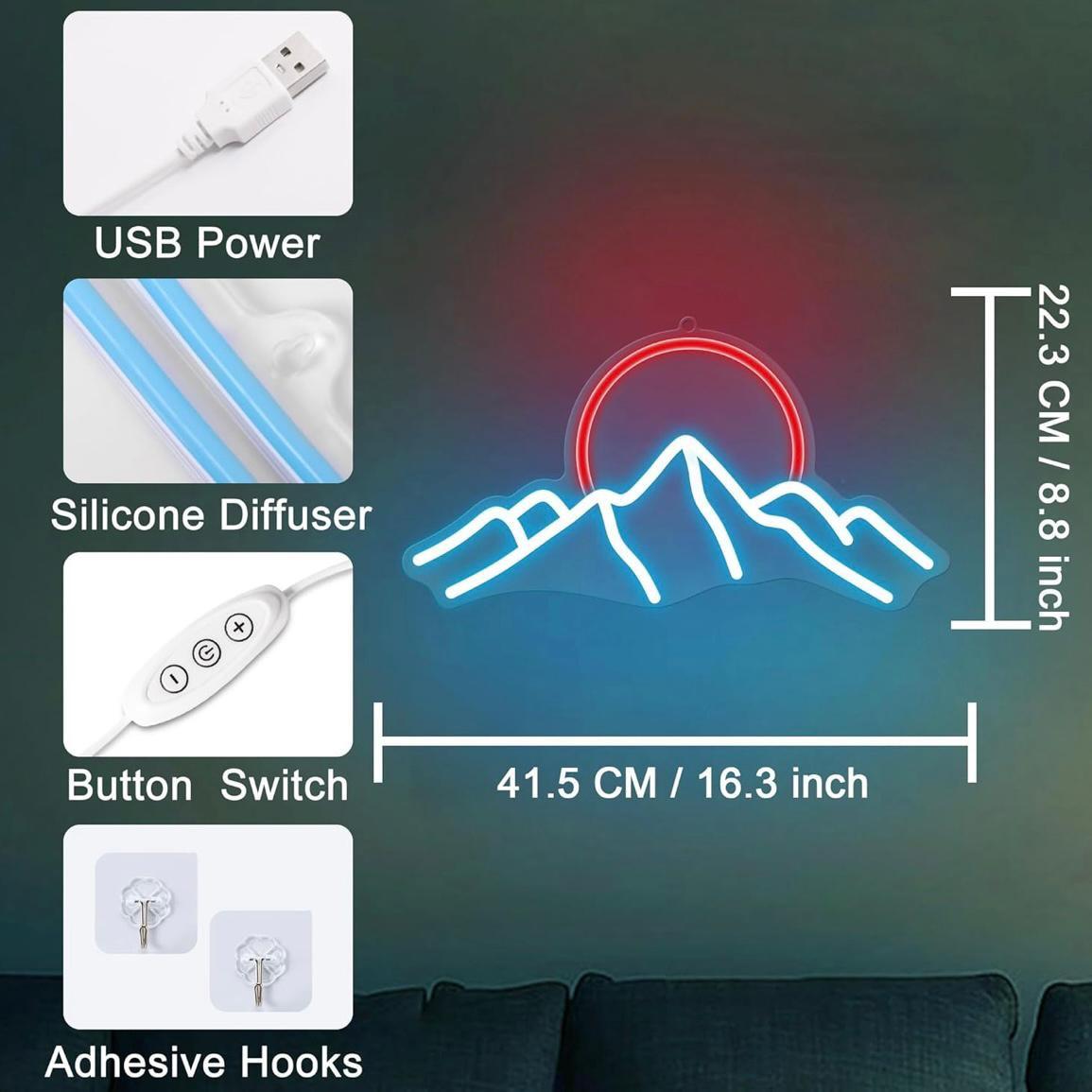 LED Neon Schild Mountain Sunrise