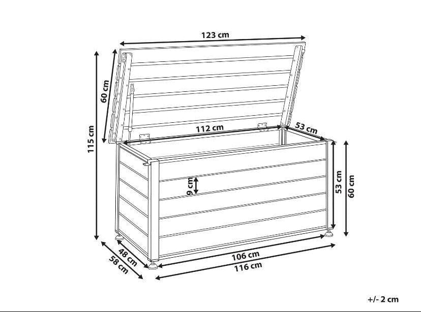 Gartentruhe Aufbewahrungsbox Gartenbox 300L Kunststoff Holzoptik