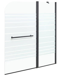 Badewannenaufsatz 120×140cm Schwarz Duschwand aus Sicherheitsglas