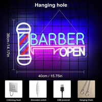 LED Neon Schild Barber OPEN