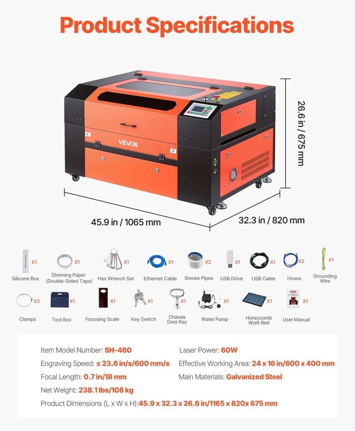 CO₂-Lasergravierer 60W Präzise Gravur & kraftvolles Schneiden