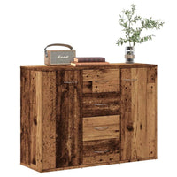 Sideboard mit 4 Schubladen & 2 Türen im Altholz-Look 88 cm