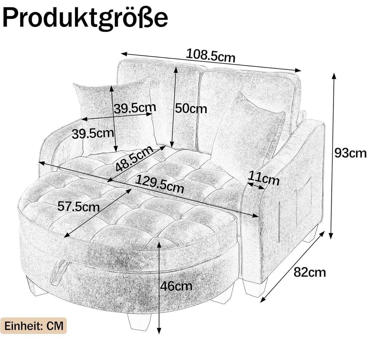 Modulares Schlafsofa 2in1 mit Schlaffunktion Beige