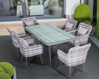 Gartenmöbel Set Aluminium & Polyrattan 6 Personen