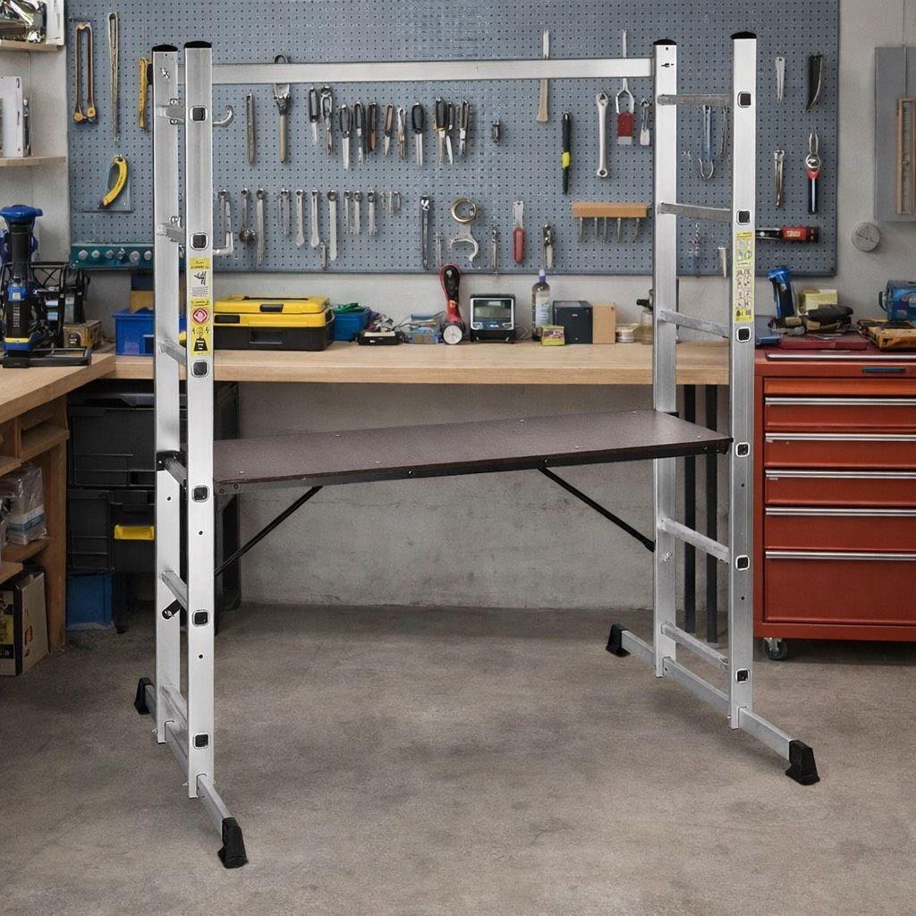 3in1 Gerüstleiter Arbeitsplattform Alu