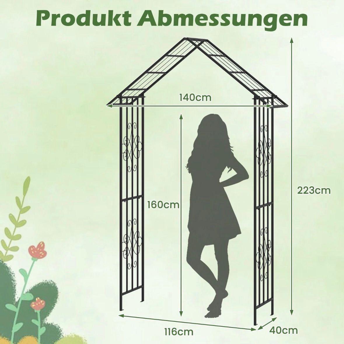 Rosenbogen Metall Rankhilfe Gartenbogen Torbogen Schwarz