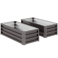 2er Set Hochbeet Metall Gartenbeet Stahl Pflanzbeet
