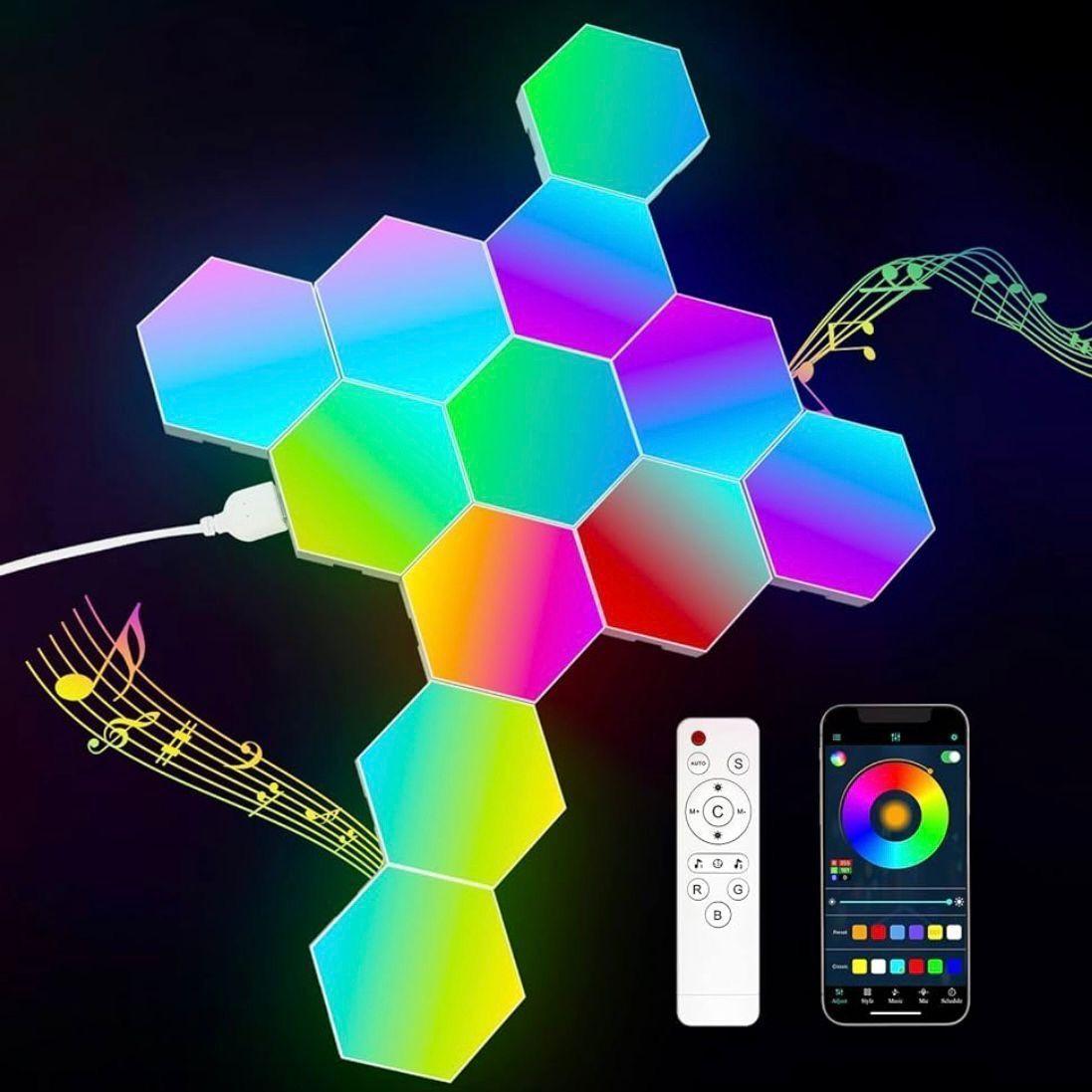 LED Hexagon Wandleuchte RGB